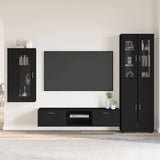 Set mobile TV con cassetto FLORIN 3 pcs Nero Legno truciolato