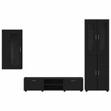Set mobile TV con cassetto FLORIN 3 pcs Nero Legno truciolato