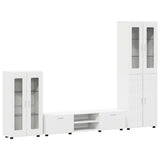 Set mobile TV con porta FLORIN 3 pcs Bianco Legno truciolato