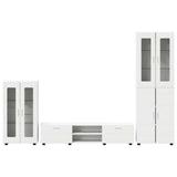 Set mobile TV con porta FLORIN 3 pcs Bianco Legno truciolato