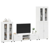 Set mobile TV con porta FLORIN 3 pcs Bianco Legno truciolato