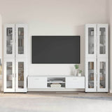 Set mobile TV con porta FLORIN 3 pcs Bianco Legno truciolato