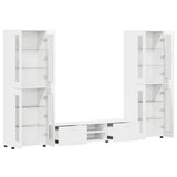 Set mobile TV con porta FLORIN 3 pcs Bianco Legno truciolato