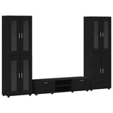 Set mobile TV con cassetto FLORIN 3 pcs Nero Legno truciolato