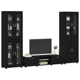 Set mobile TV con cassetto FLORIN 3 pcs Nero Legno truciolato
