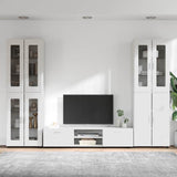 Set mobile TV FLORIN 3 pcs Bianco Lucido Legno truciolato