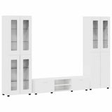 Set mobile TV FLORIN 3 pcs Bianco Lucido Legno truciolato