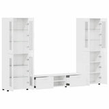 Set mobile TV FLORIN 3 pcs Bianco Lucido Legno truciolato