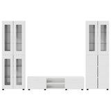 Set mobile TV FLORIN 3 pcs Bianco Lucido Legno truciolato