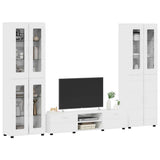 Set mobile TV FLORIN 3 pcs Bianco Lucido Legno truciolato