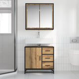 Set di mobili per il bagno 2 pz Rovere artigianale