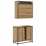 Set di mobili per il bagno 2 pz Rovere artigianale
