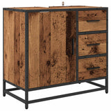 Set di mobili per il bagno con cassetto 3 pcs Legno vecchio