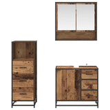 Set di mobili per il bagno con cassetto 3 pcs Legno vecchio