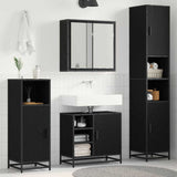 Set di mobili per il bagno 3 pcs Rovere Nero Legno truciolato