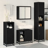 Set di mobili per il bagno 3 pcs Rovere Nero Legno truciolato
