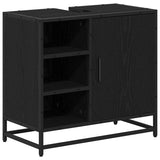 Set di mobili per il bagno 3 pcs Rovere Nero Legno truciolato