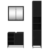 Set di mobili per il bagno 3 pcs Rovere Nero Legno truciolato