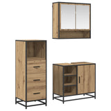 Set di mobili per il bagno con porta 3 pcs Rovere artigianale