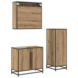 Set di mobili per il bagno con porta 3 pcs Rovere artigianale