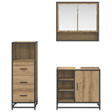 Set di mobili per il bagno con porta 3 pcs Rovere artigianale