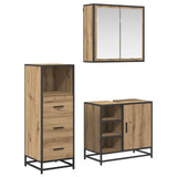 Set di mobili per il bagno con porta 3 pcs Rovere artigianale