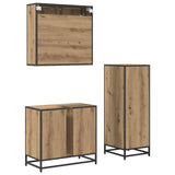 Set di mobili per il bagno con porta 3 pcs Rovere artigianale