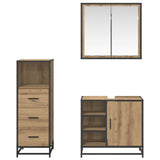 Set di mobili per il bagno con porta 3 pcs Rovere artigianale