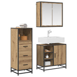 Set di mobili per il bagno con porta 3 pcs Rovere artigianale