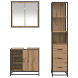 Set di mobili per il bagno con porta 3 pcs Rovere artigianale