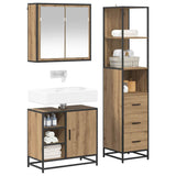 Set di mobili per il bagno con porta 3 pcs Rovere artigianale