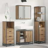 Set di mobili per il bagno con porta 4 pcs Rovere artigianale