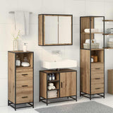 Set di mobili per il bagno con porta 4 pcs Rovere artigianale
