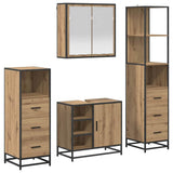Set di mobili per il bagno con porta 4 pcs Rovere artigianale