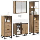 Set di mobili per il bagno con porta 4 pcs Rovere artigianale