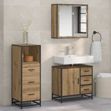 Set di mobili per il bagno 3 pz Rovere artigianale
