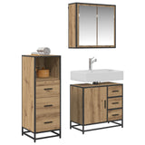 Set di mobili per il bagno 3 pz Rovere artigianale