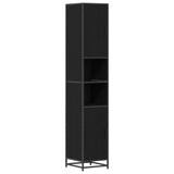 Set di mobili per il bagno 4 pcs Rovere Nero Legno truciolato