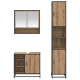 Set di mobili per il bagno con porta 3 pcs Rovere artigianale