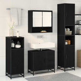 Set di mobili per il bagno 4 pcs Rovere Nero Legno truciolato