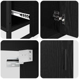 Set di mobili per il bagno 3 pcs Rovere Nero Legno truciolato