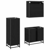Set di mobili per il bagno 3 pcs Rovere Nero Legno truciolato