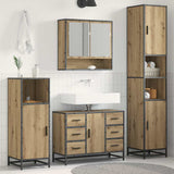 Set di mobili per il bagno 3 pz Rovere artigianale