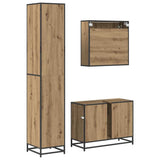 Set di mobili per il bagno 3 pz Rovere artigianale
