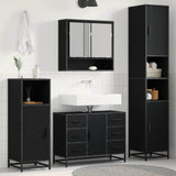 Set di mobili per il bagno 3 pcs Rovere Nero Legno truciolato