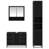 Set di mobili per il bagno 3 pcs Rovere Nero Legno truciolato