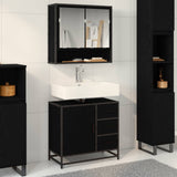 Set di mobili per il bagno 2 pcs Rovere Nero Legno truciolato