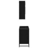 Set di mobili per il bagno 2 pcs Rovere Nero Legno truciolato