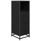 Set di mobili per il bagno 3 pcs Rovere Nero Legno truciolato