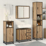 Set di mobili per il bagno con porta 3 pcs Rovere artigianale